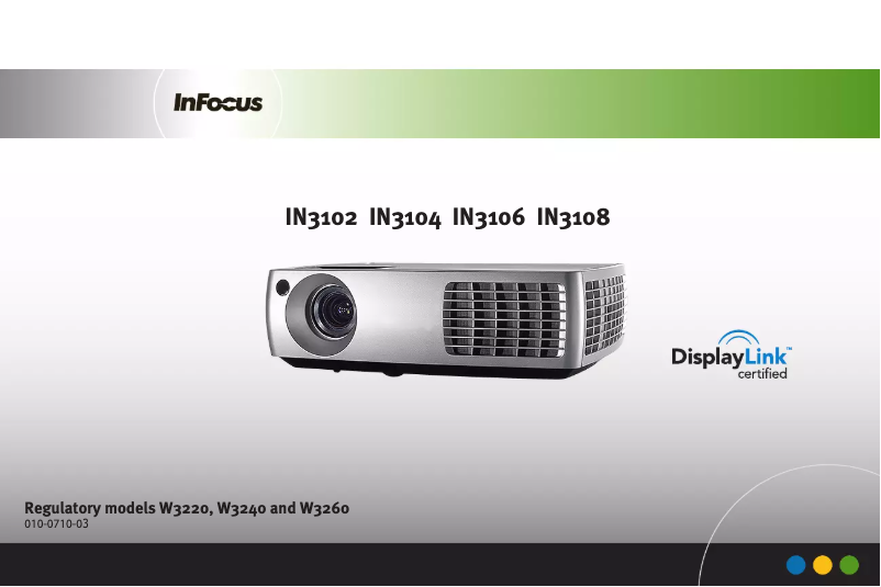 Page 1 of the manual User Manual InFocus IN3104EP