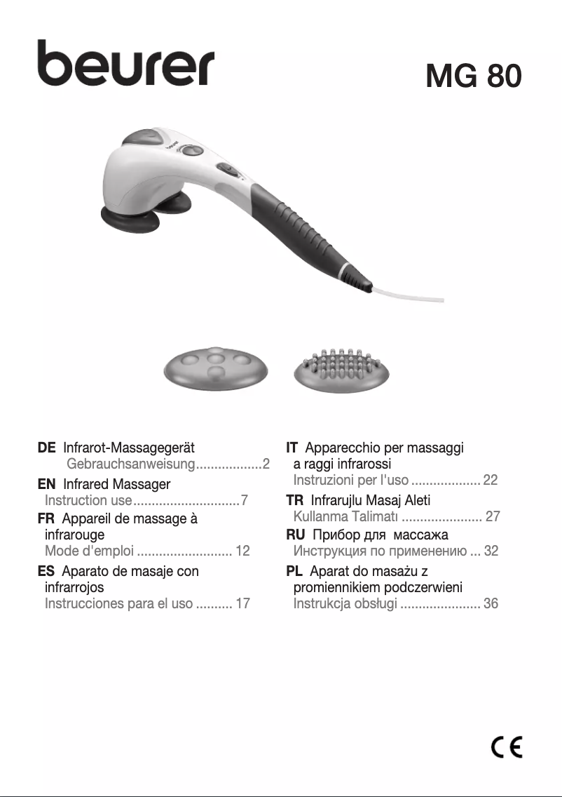 Page 1 of the manual User Manual Beurer MG 80