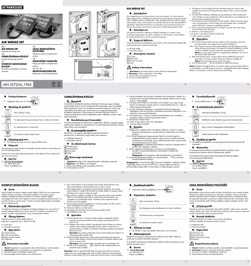 Page 1 of the manual User Manual Parkside HG02796