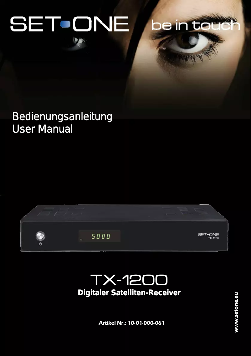 Page 1 of the manual User Manual SetOne TX-1200