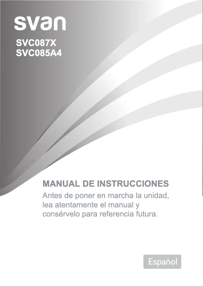First page image of the manual for SVC087X