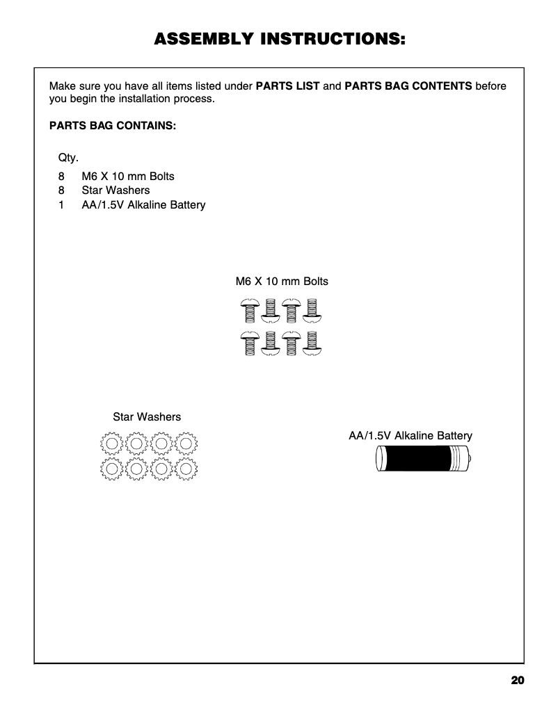 First page image of the manual for 810-1751-SC