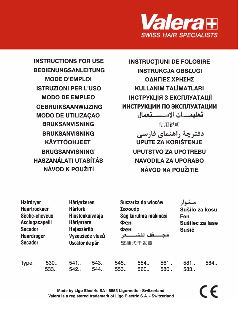 Page 1 of the manual User Manual Valera Swiss Nano 9100