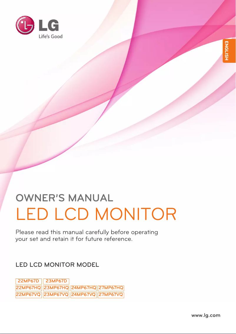 Page 1 of the manual User Manual LG 23MP67D