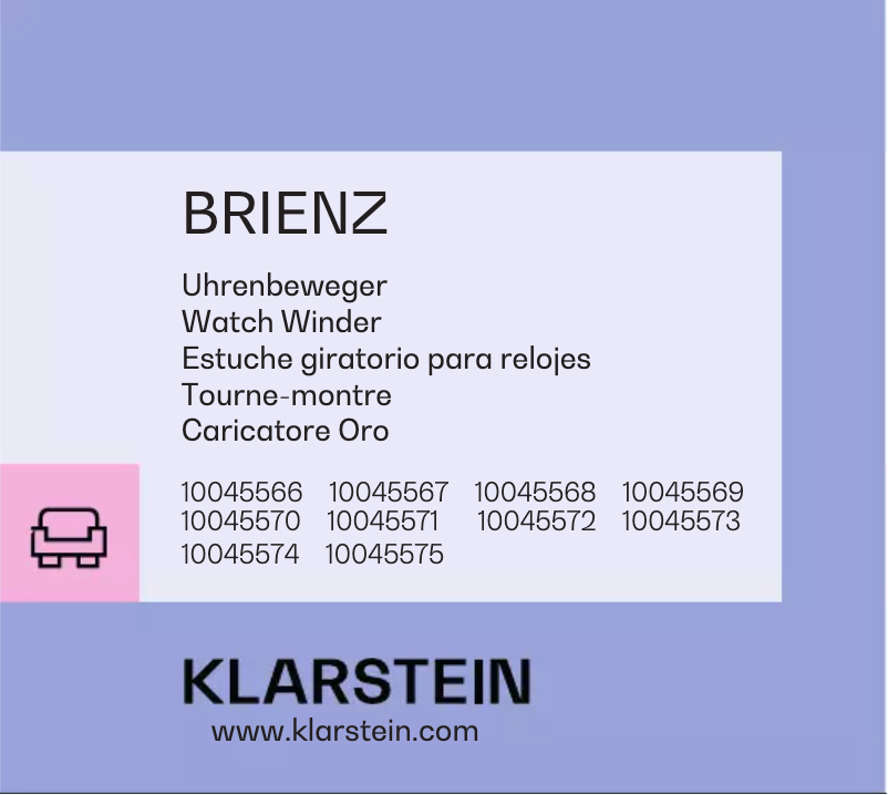 Page 1 of the manual User Manual Klarstein Brienz 4