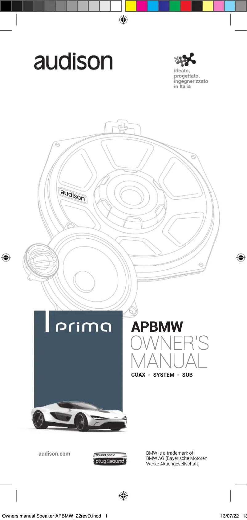 First page image of the manual for Prima APBMW S8-4