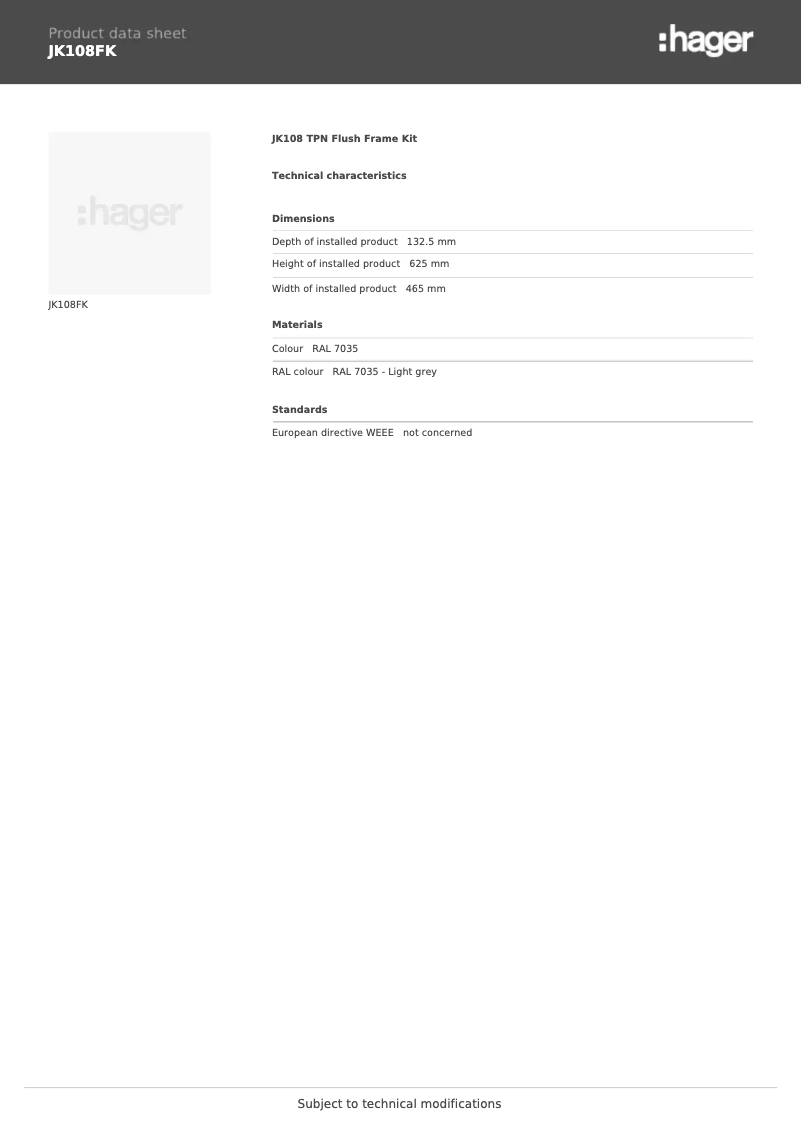 First page image of the manual for JK108FK