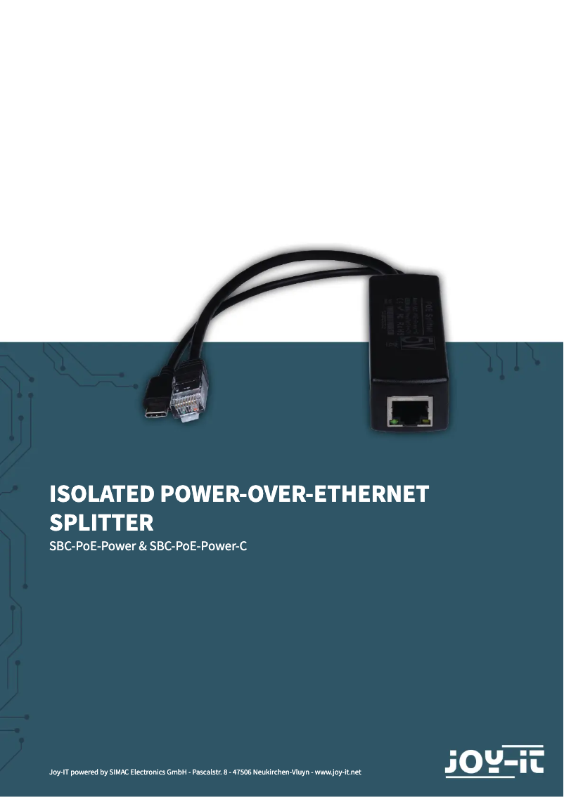 Image de la première page du manuel de l'appareil SBC-PoE-Power