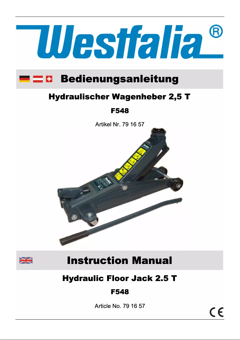 First page image of the manual for F548