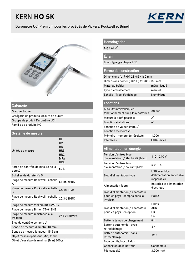 First page image of the manual for HO 5K