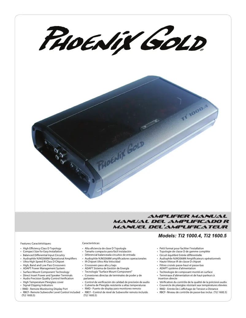 Page 1 of the manual User Manual Phoenix Gold TI21000.4