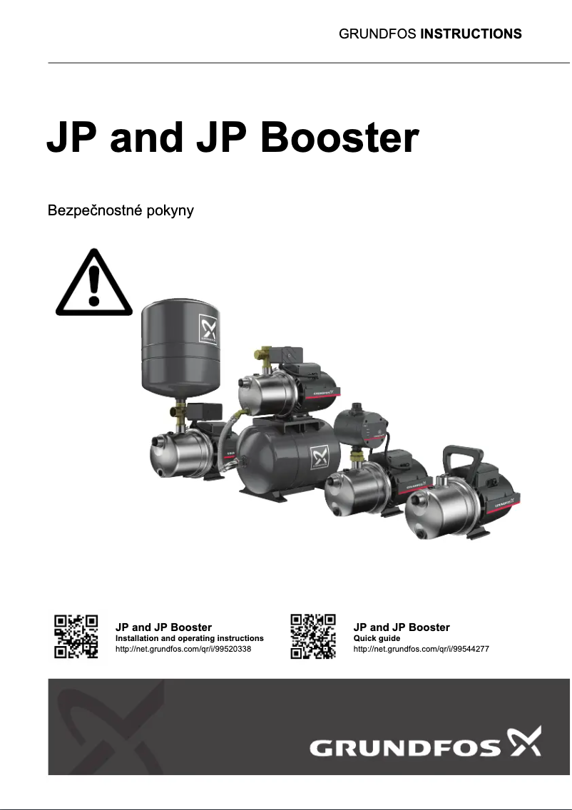 Page 1 of the manual Instructions / Assembly Grundfos JP 5-48
