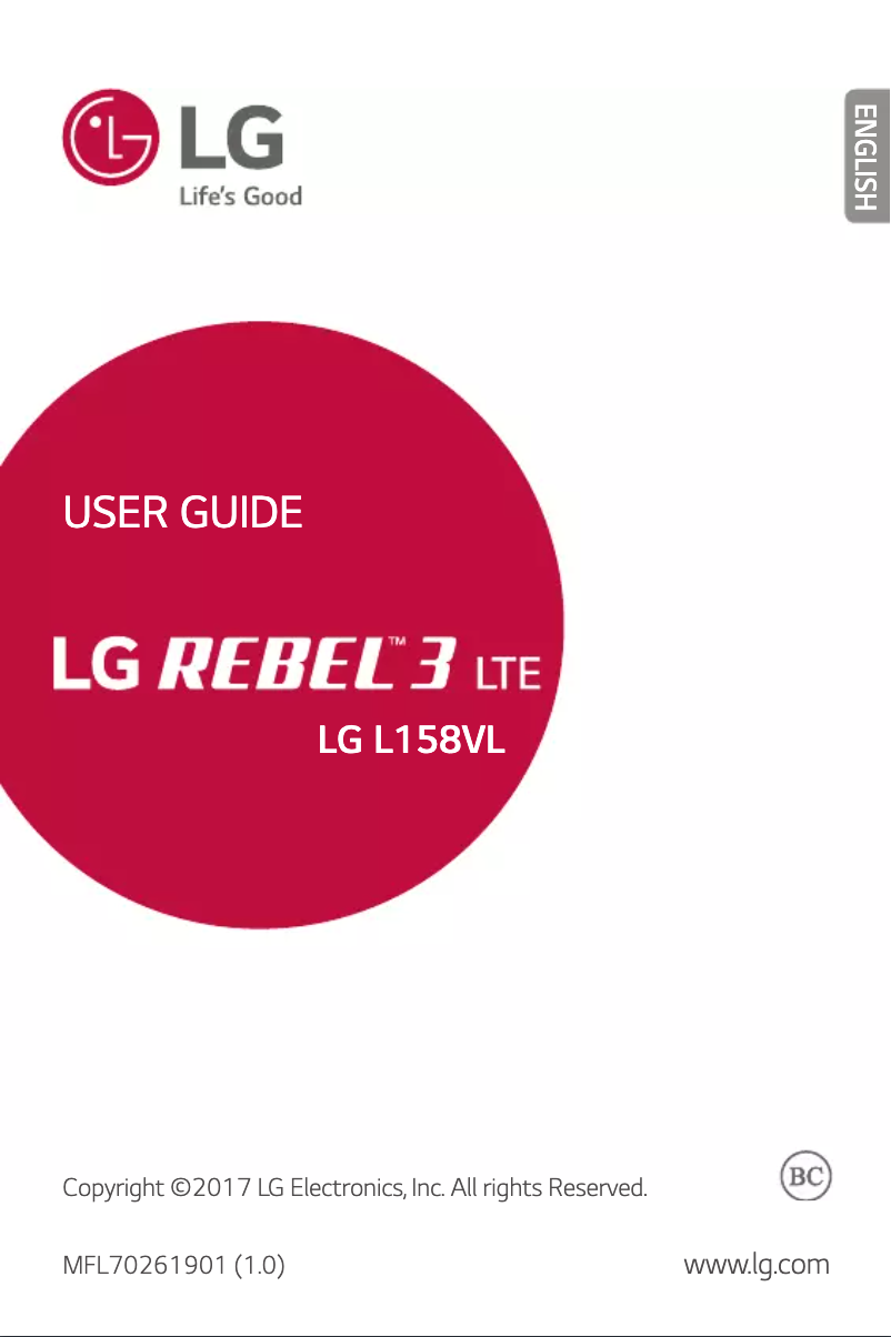 Page 1 of the manual User Manual LG Rebel 3