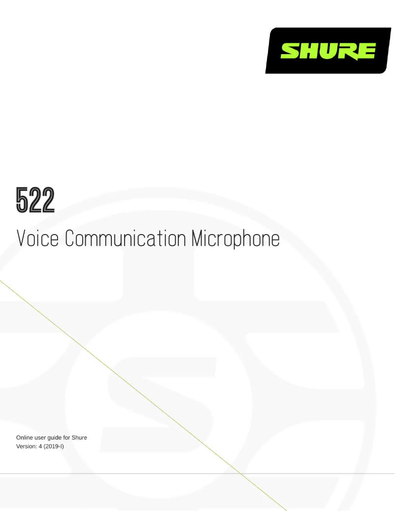 Page 1 of the manual User Manual Shure 522