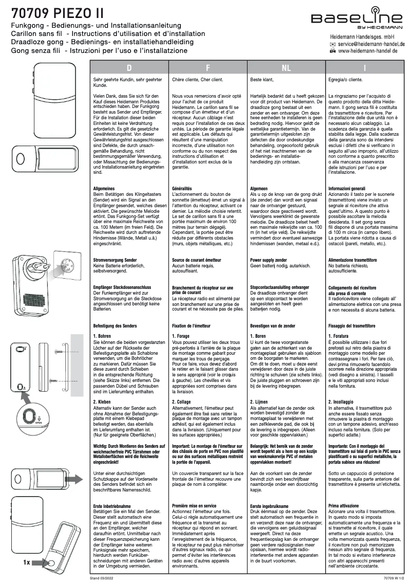 First page image of the manual for 70709