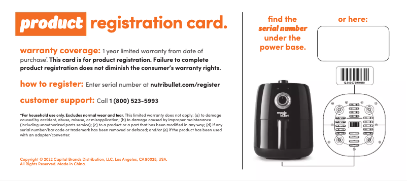 Image de la première page du manuel de l'appareil Air Fryer