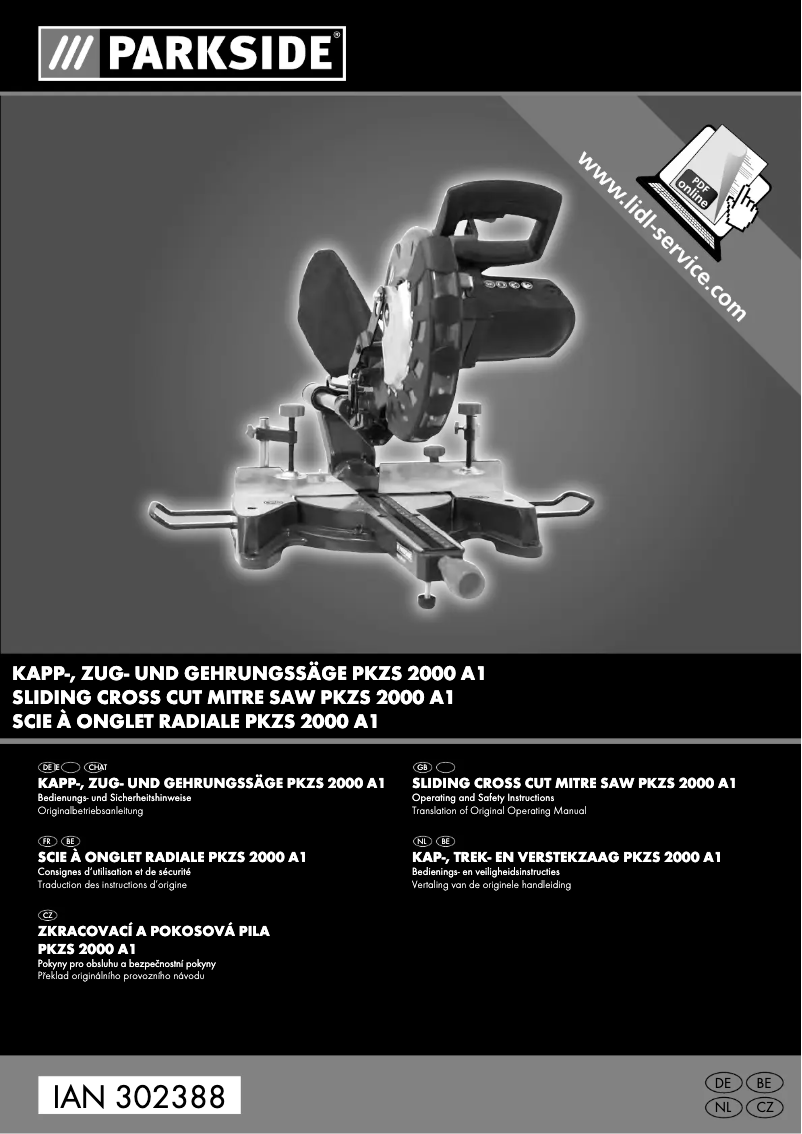 Page 1 of the manual User Manual Parkside PKZS 2000 A1