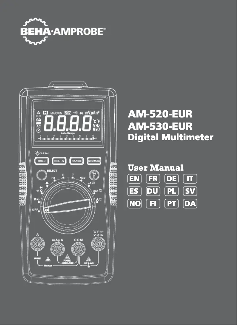Page 1 of the manual User Manual Beha-Amprobe AM-530-EUR