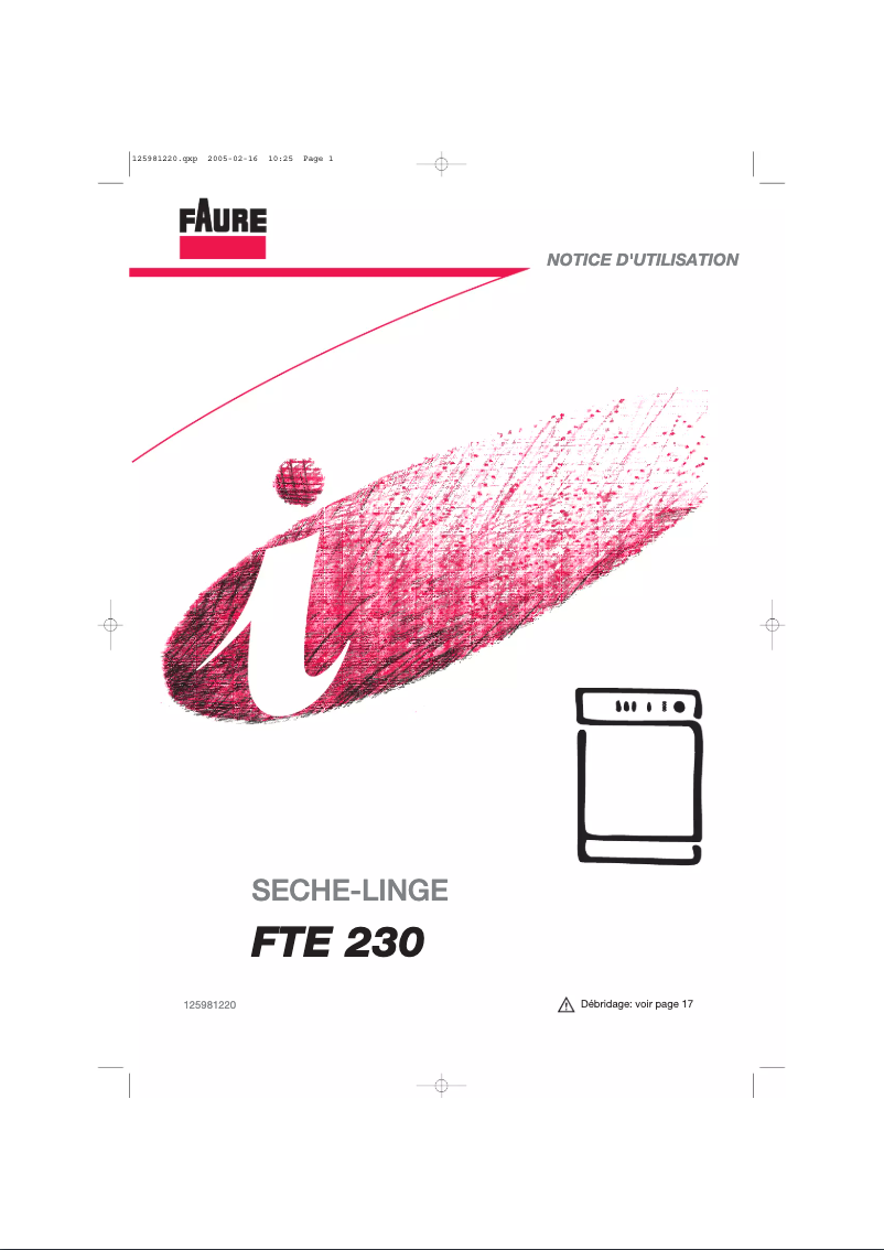 First page image of the manual for FTE230