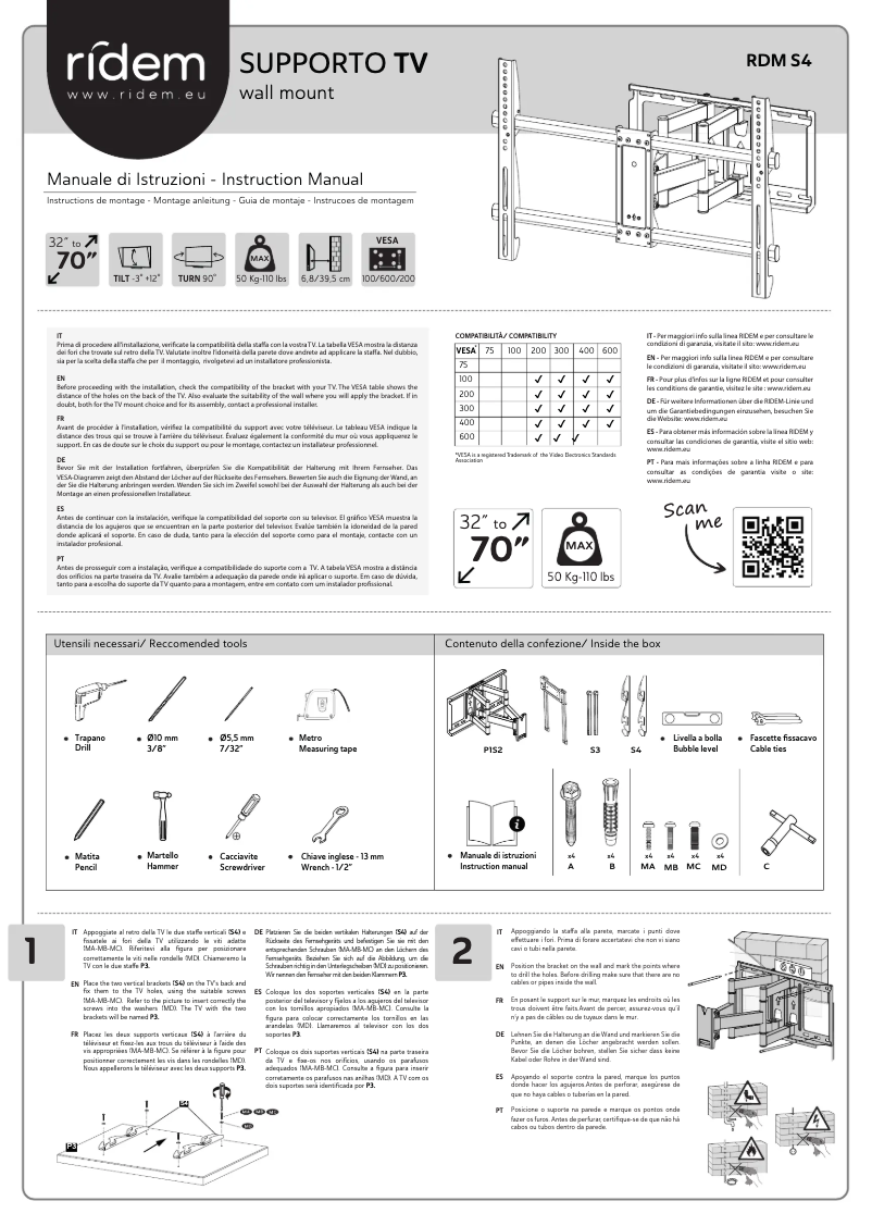 First page image of the manual for RDM S4