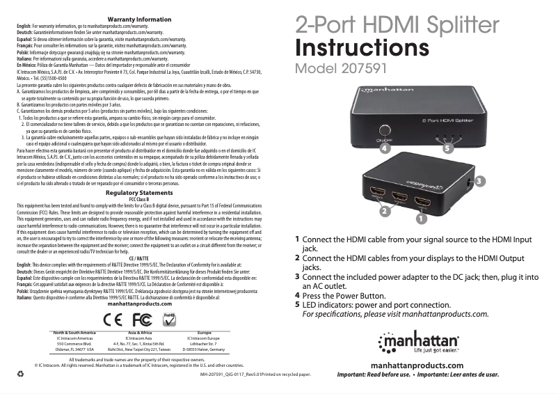 First page image of the manual for 207591