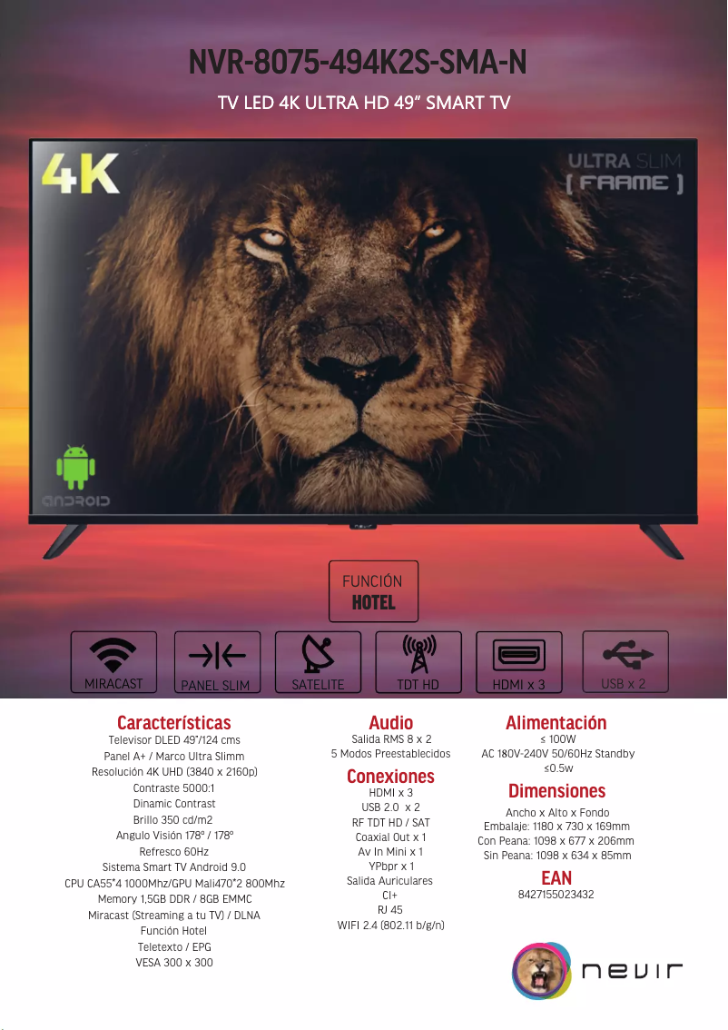 First page image of the manual for NVR-8075-494K2S-SMA-N