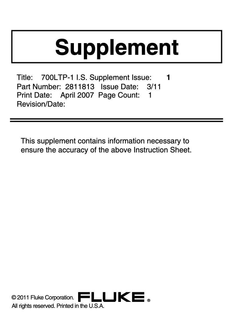 Image de la première page du manuel de l'appareil 700LTP-1