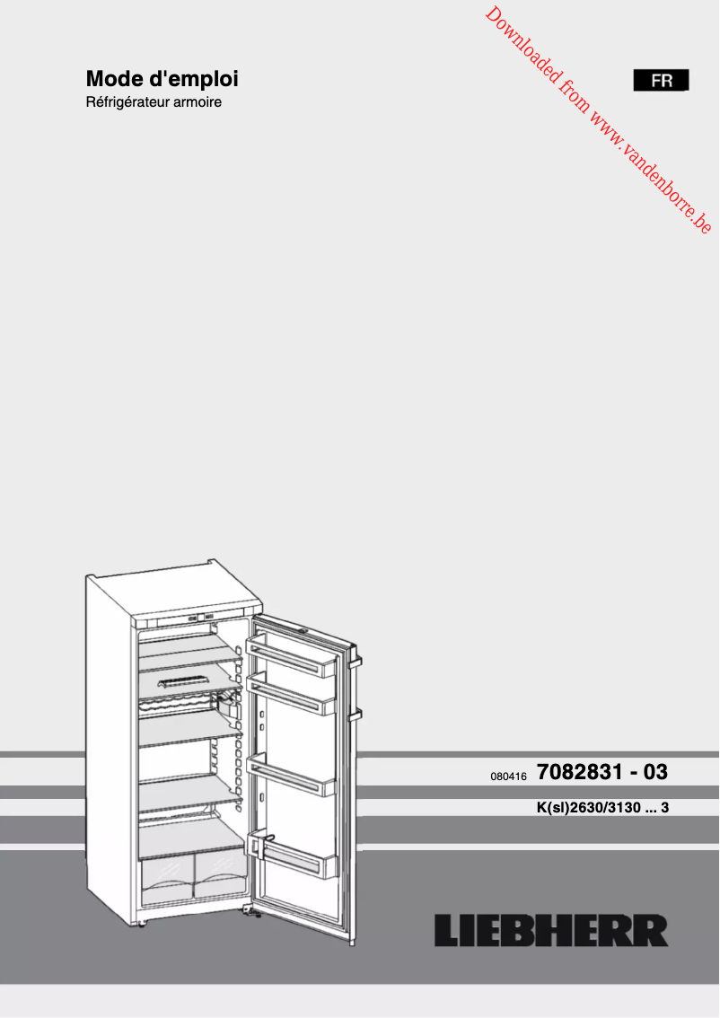 Page 1 of the manual User Manual Liebherr Ksl 2630