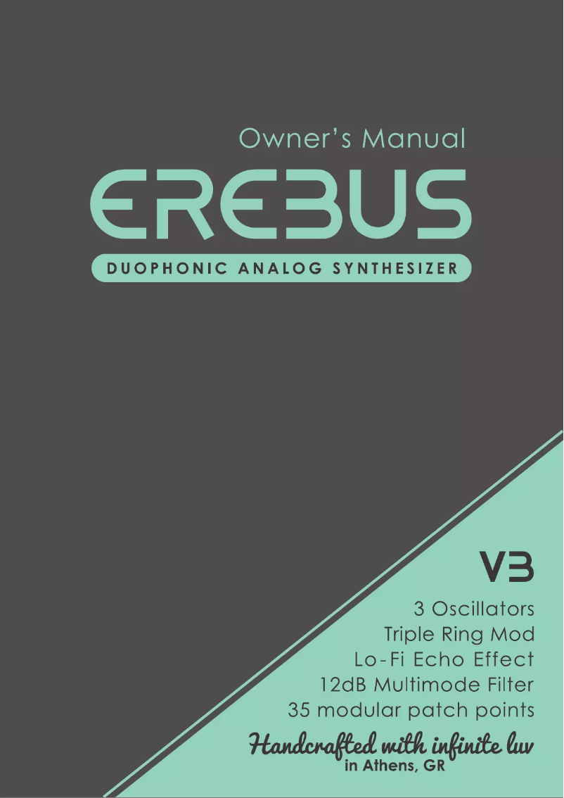 First page image of the manual for Erebus V3