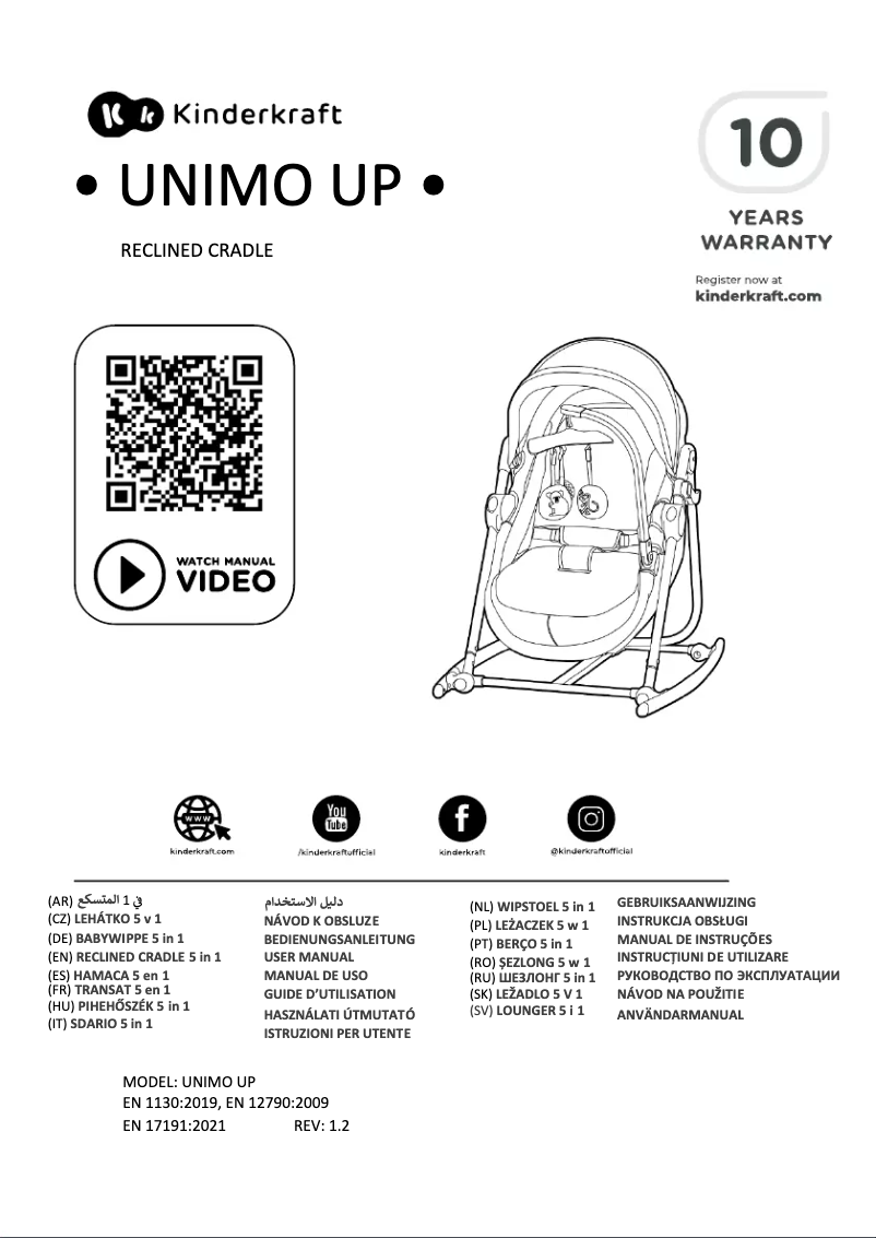 Page 1 de la notice Manuel utilisateur Kindercraft UNIMO