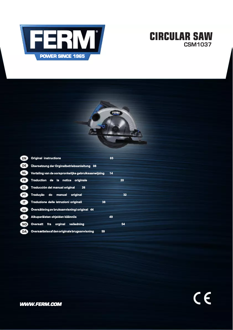 First page image of the manual for CSM1037