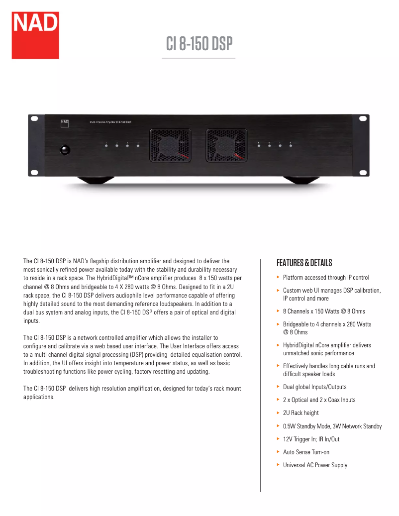 First page image of the manual for CI 8-150 DSP