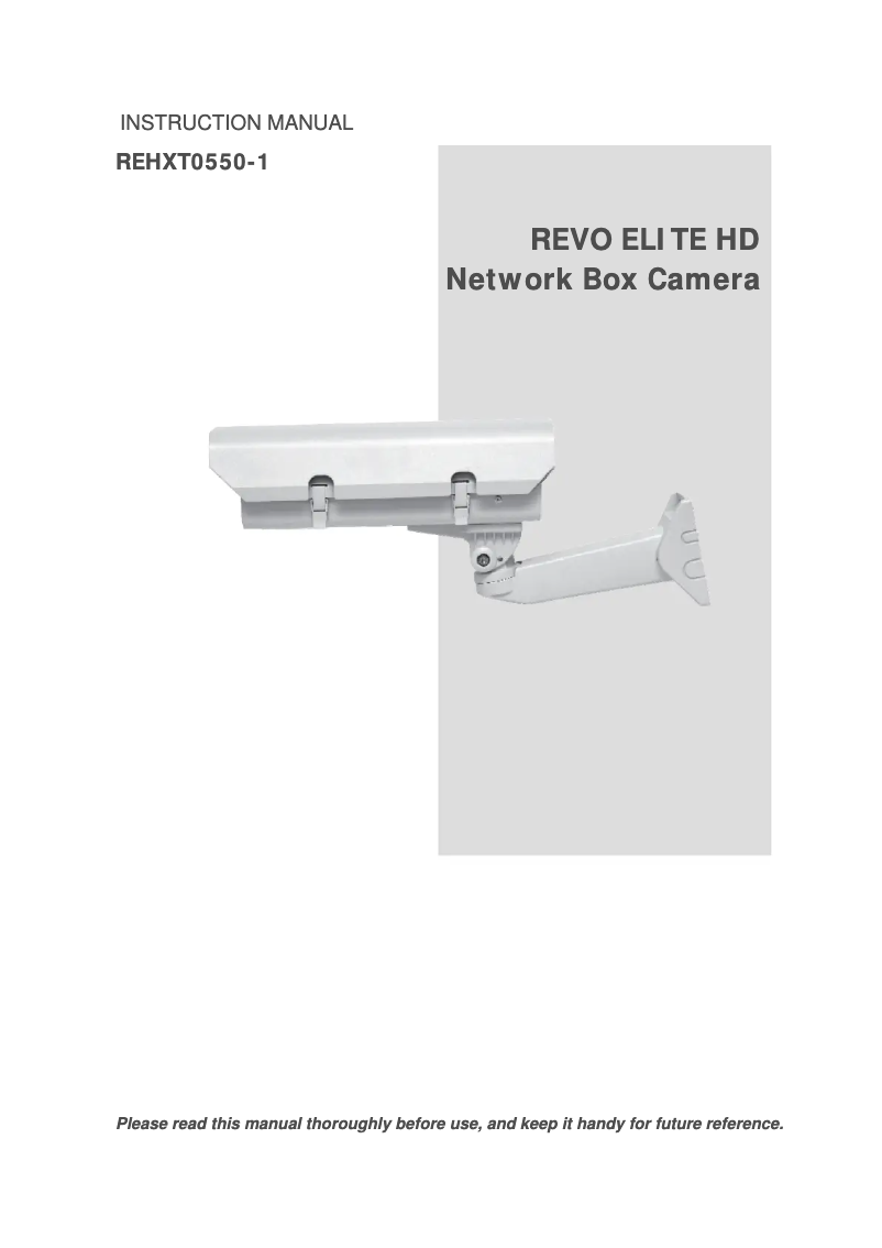 Page 1 of the manual User Manual REVO Elite REHXT0550-1