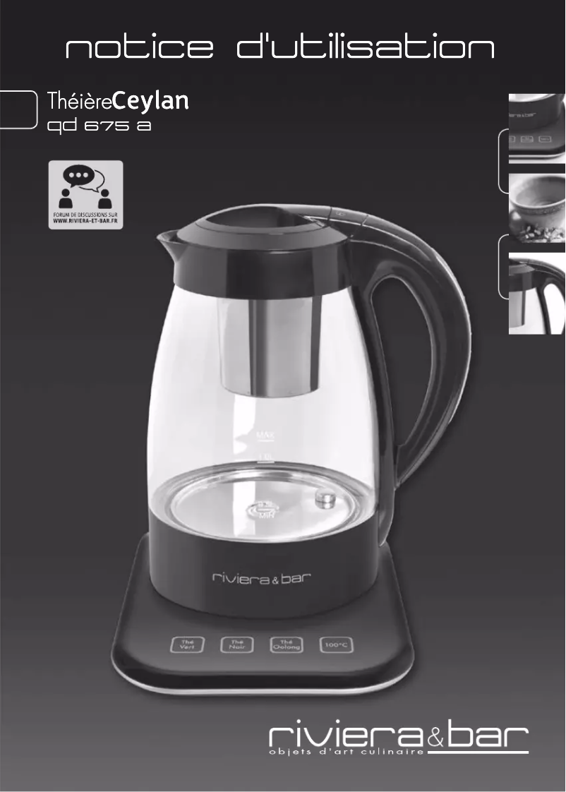 Page 1 of the manual User Manual Riviera & Bar QD675A