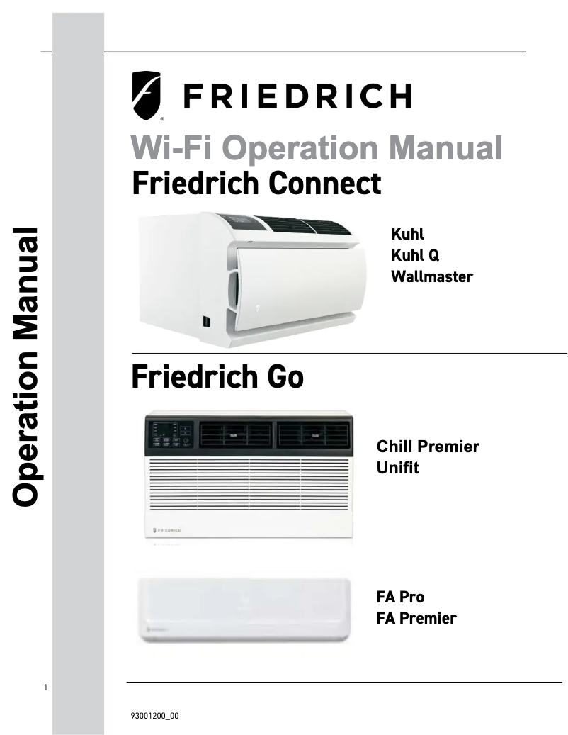 Page 1 of the manual User Manual Friedrich WET10A33A