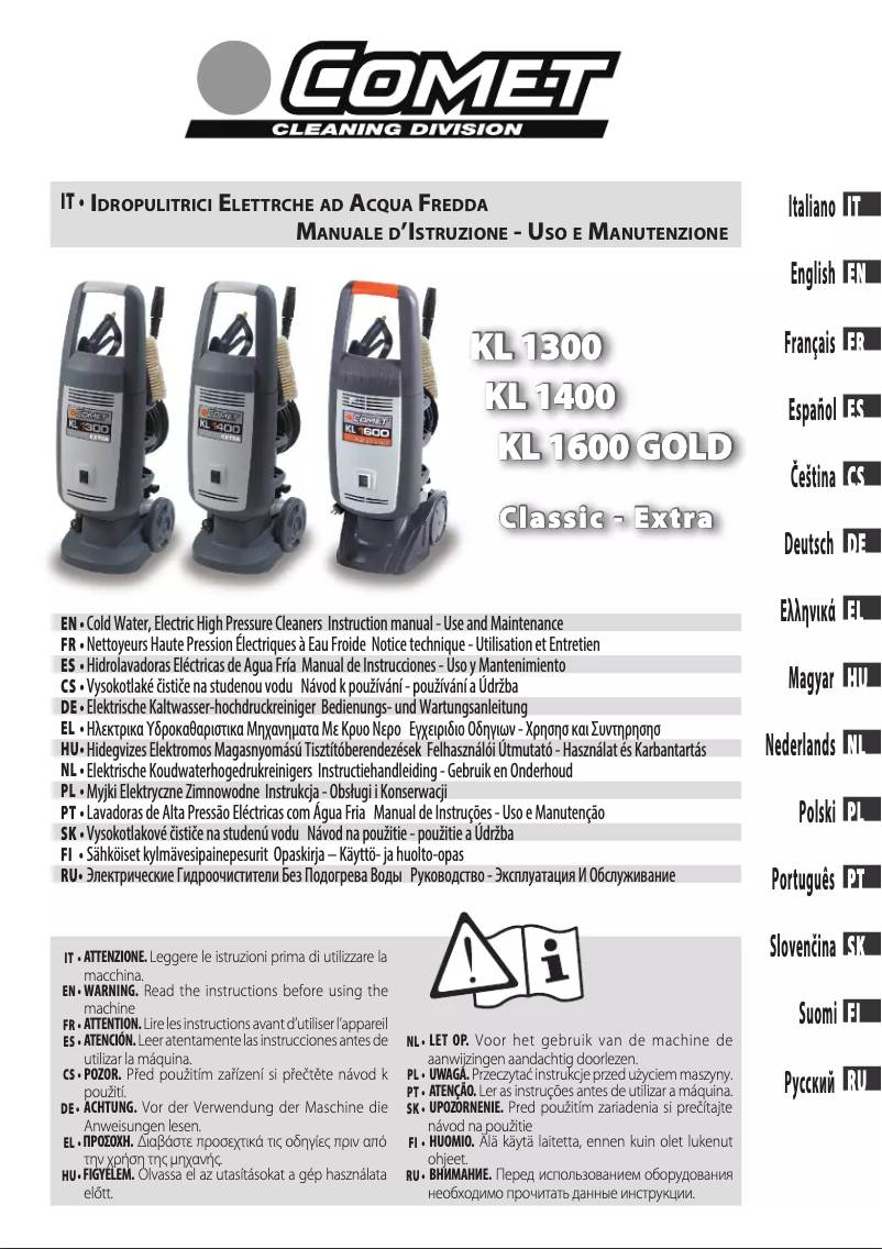 Page 1 of the manual User Manual Comet KL 1400 Extra
