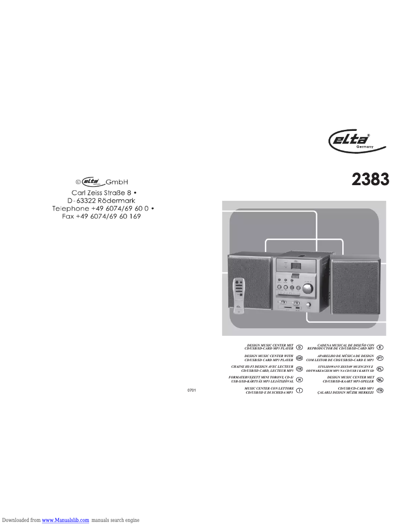 First page image of the manual for 2383