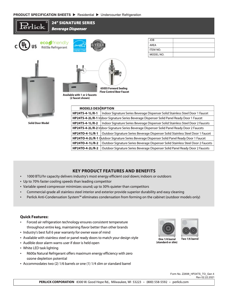 First page image of the manual for HP24TS-4-1L-1