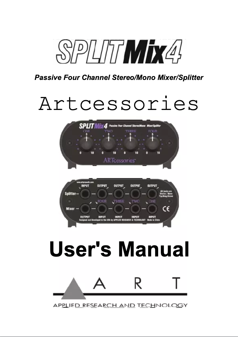 First page image of the manual for SplitMix4
