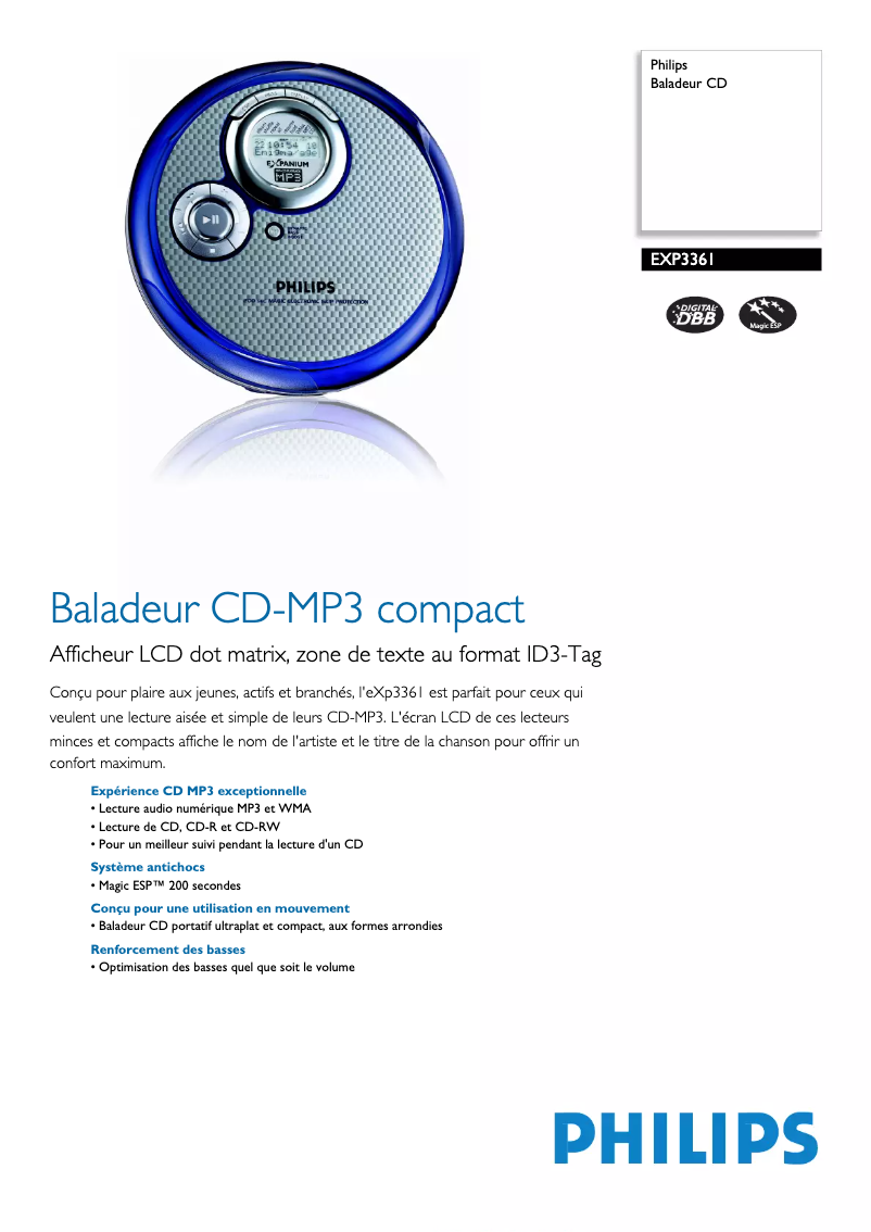 First page image of the manual for EXP3361