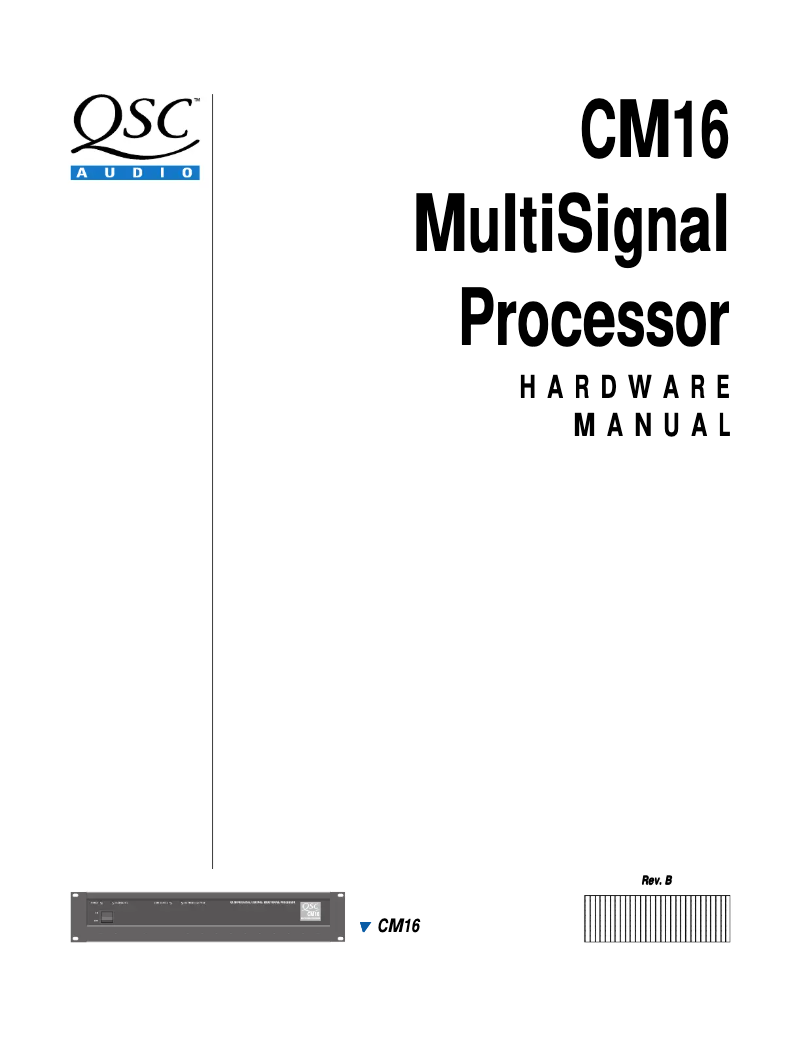 Page 1 of the manual User Manual QSC CM16