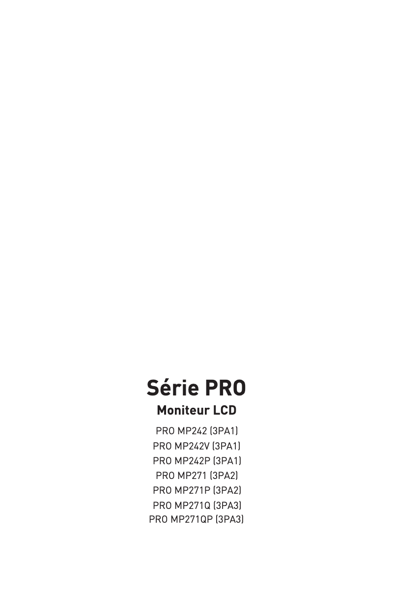 First page image of the manual for Pro MP271