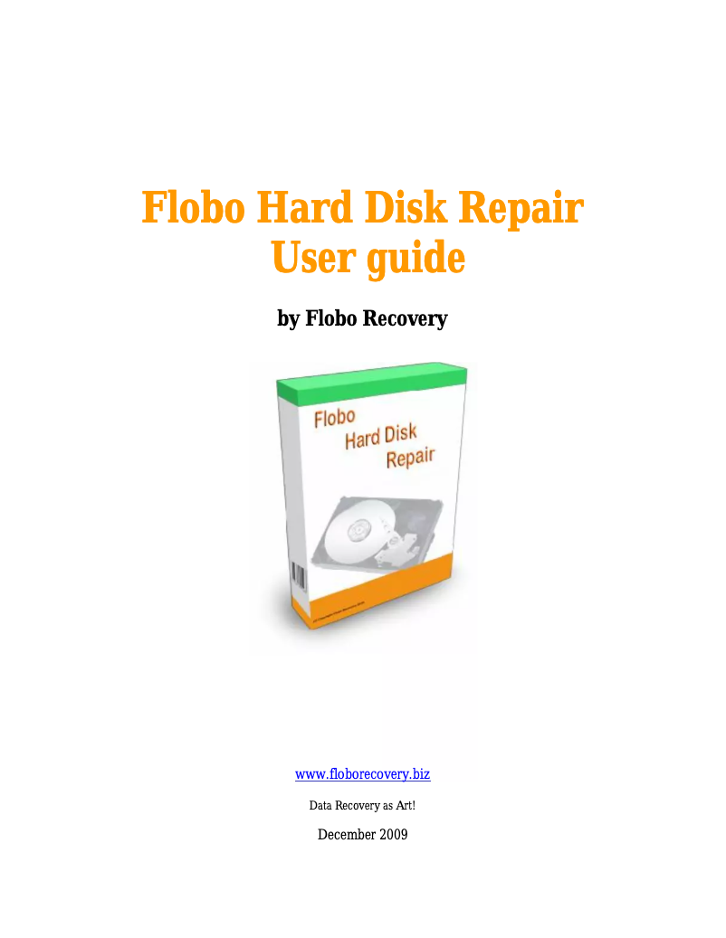 First page image of the manual for Hard Disk Repair