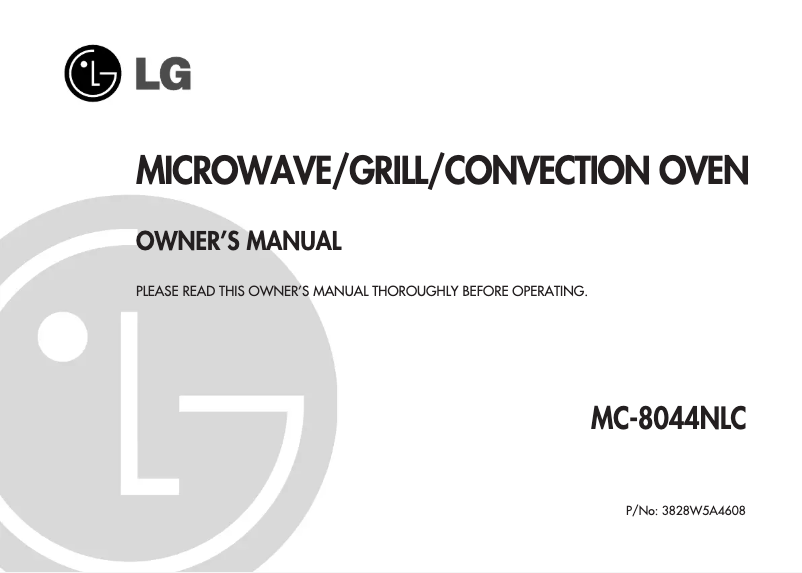 Page 1 of the manual User Manual LG MC-8044NLC