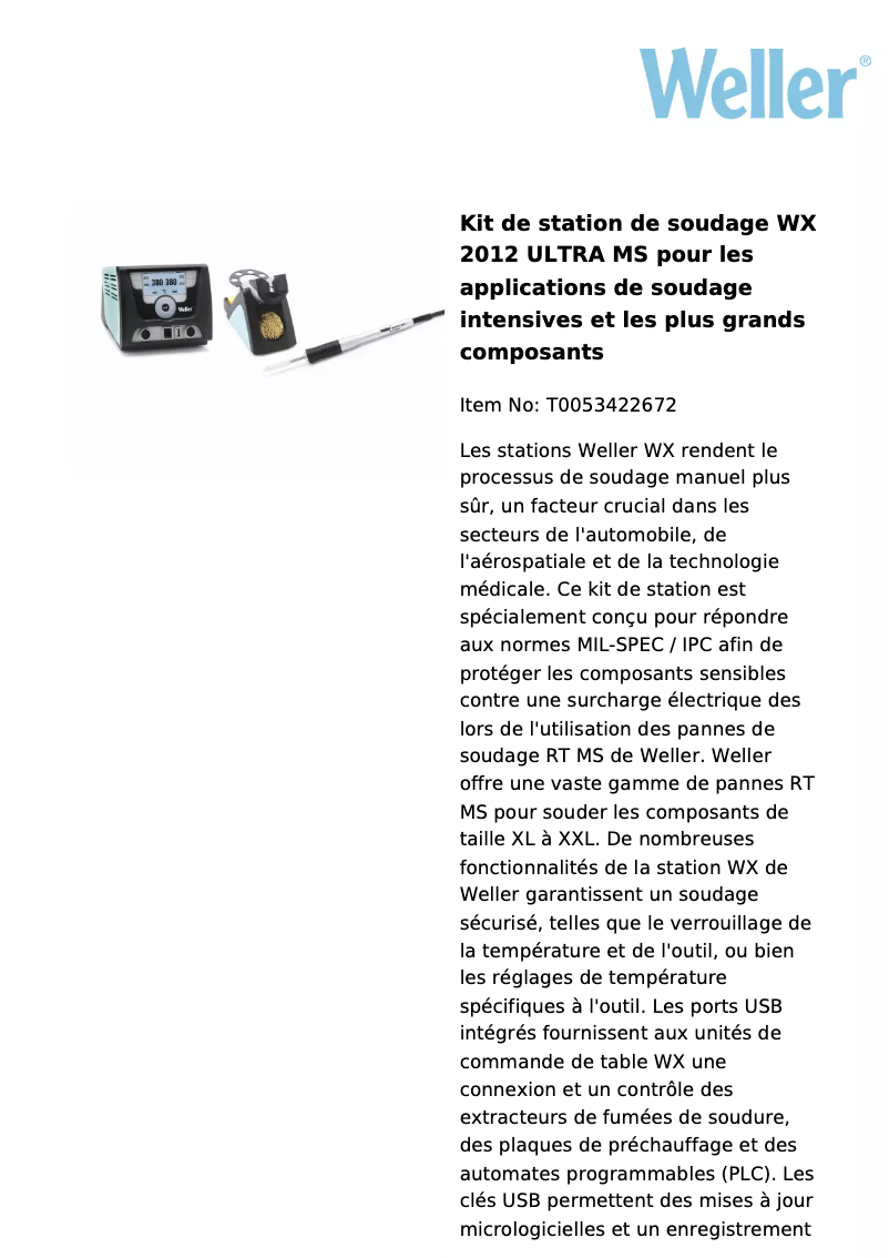 First page image of the manual for WX 2012