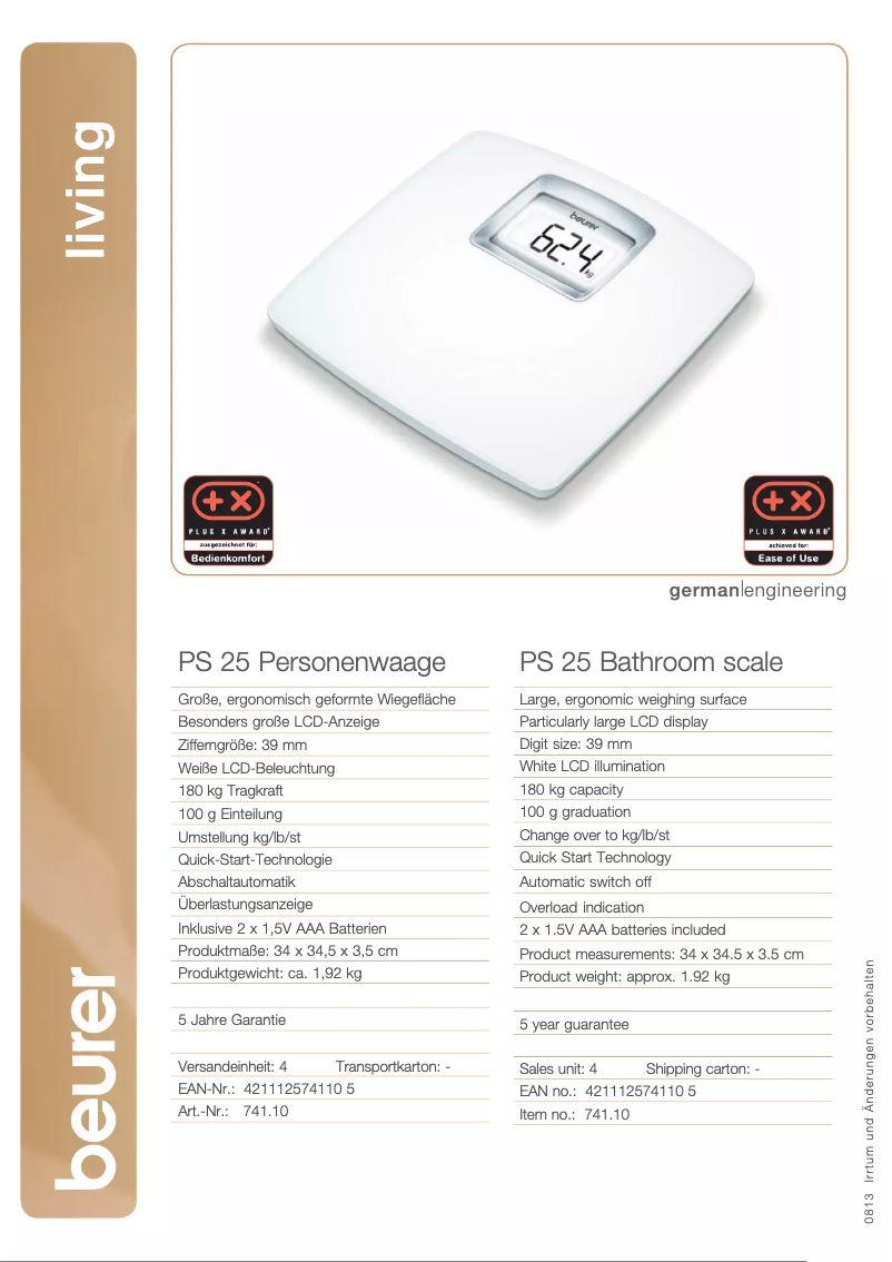 First page image of the manual for PS 25