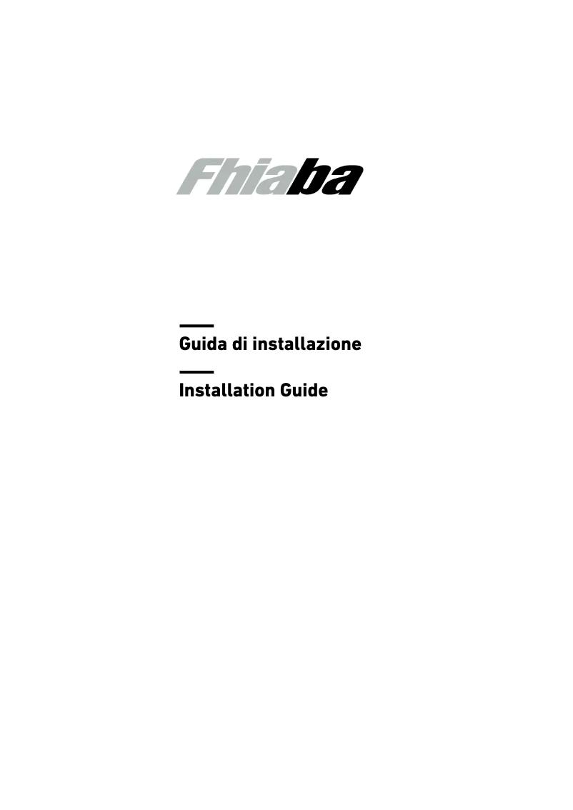Page 1 of the manual Installation Guide Fhiaba S8991TWT3A