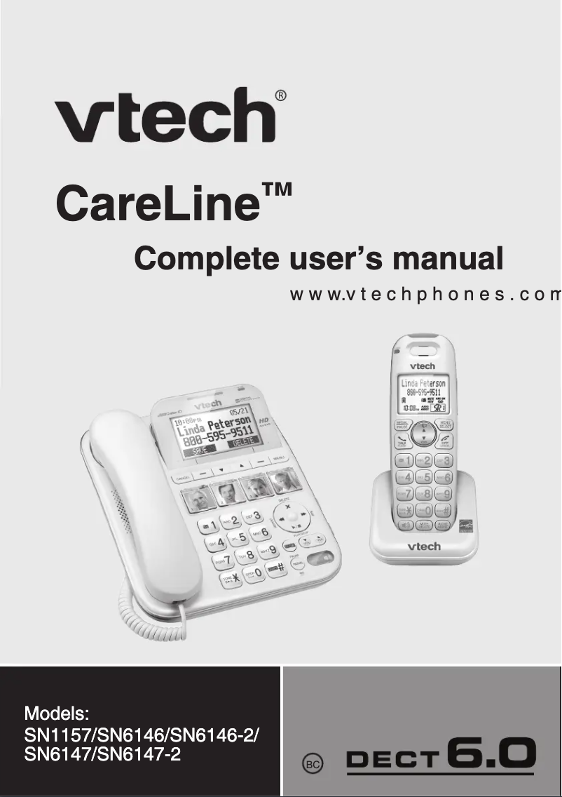 First page image of the manual for CareLine SN6147