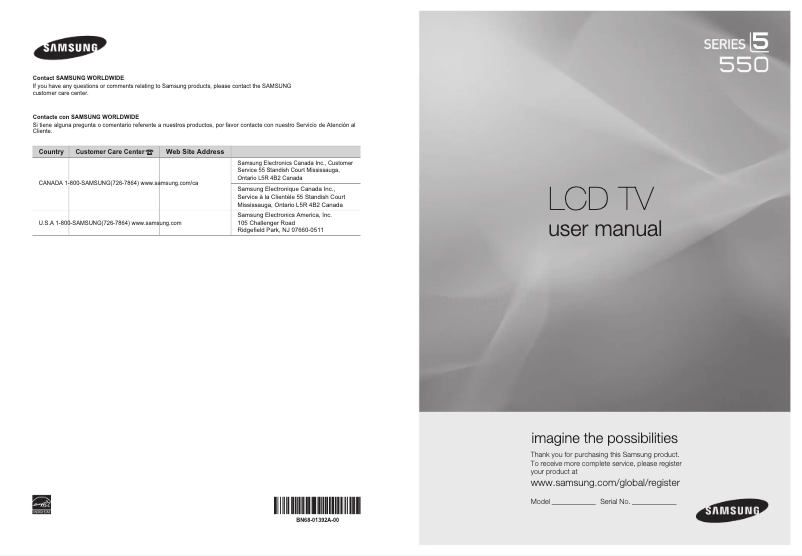 Page 1 of the manual User Manual Samsung LN-37A530
