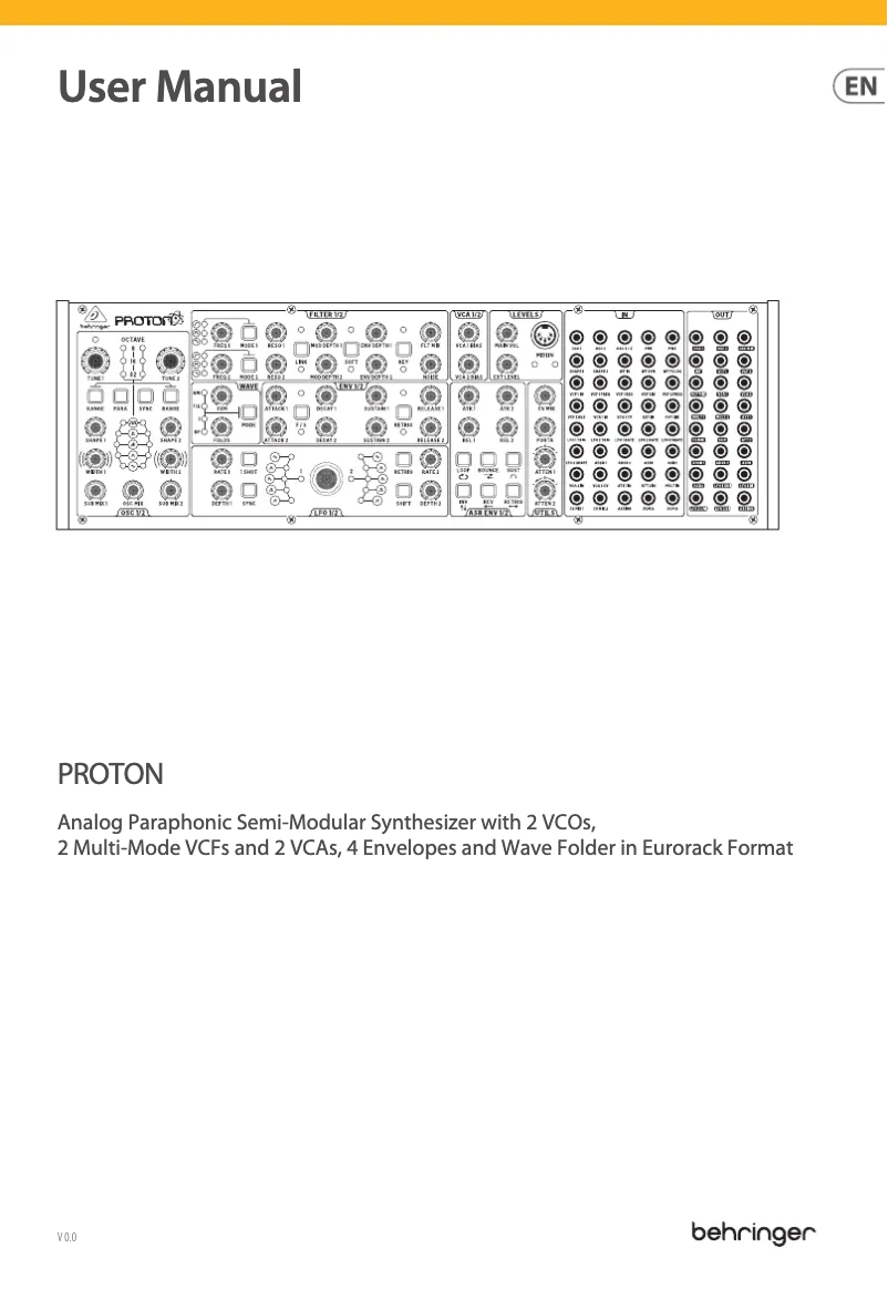 First page image of the manual for Proton